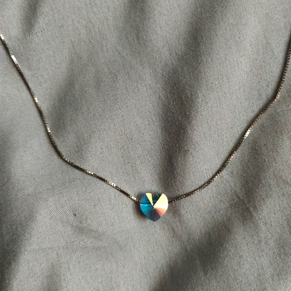 Swarovski Crystal Heart/Sterling Silver Necklace - Picture 2 of 4